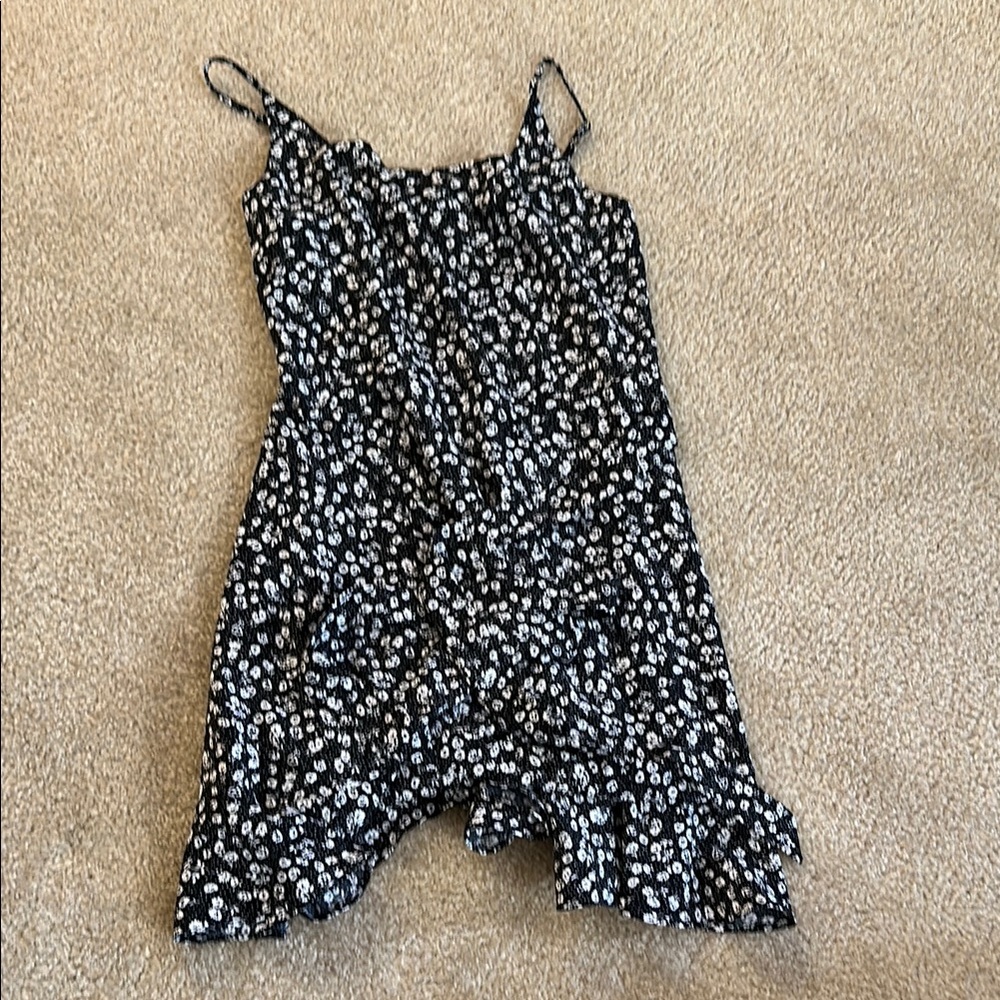 Floral Black and White Dress